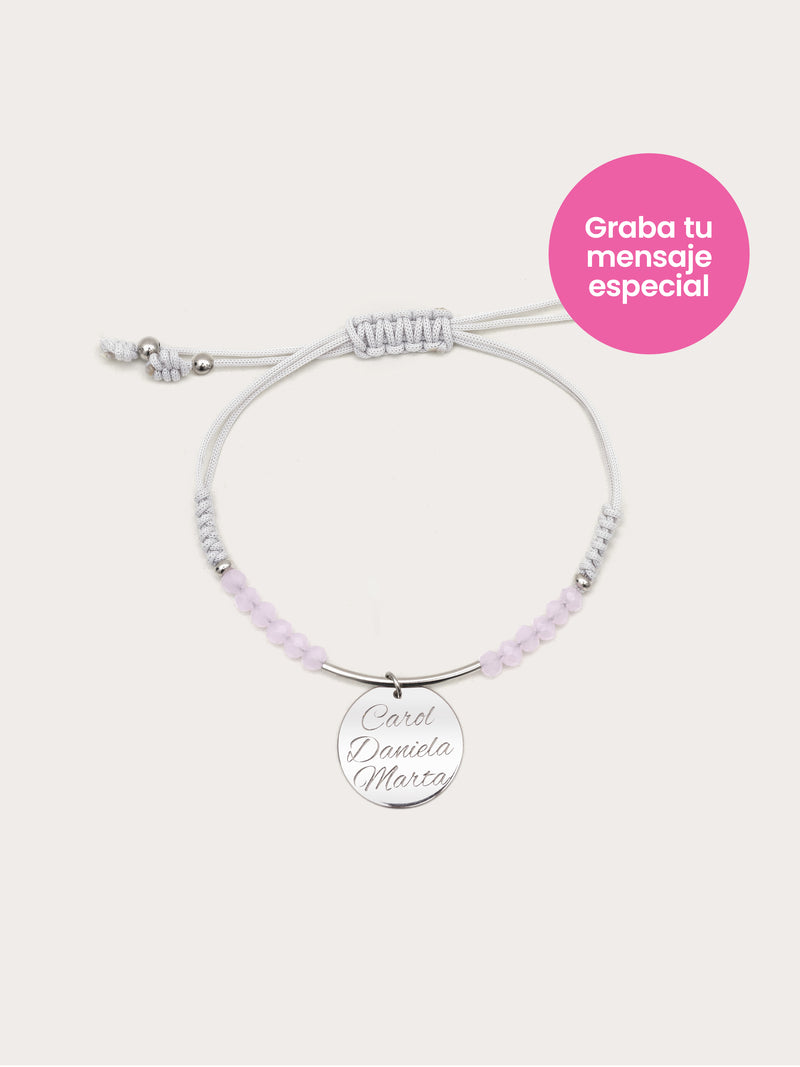 Bracelet personnalisé Dream Pink en argent