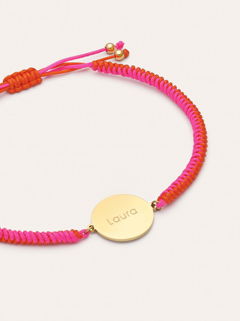Pulsera Personalizada Moon Atardecer Neón Acero Baño Oro