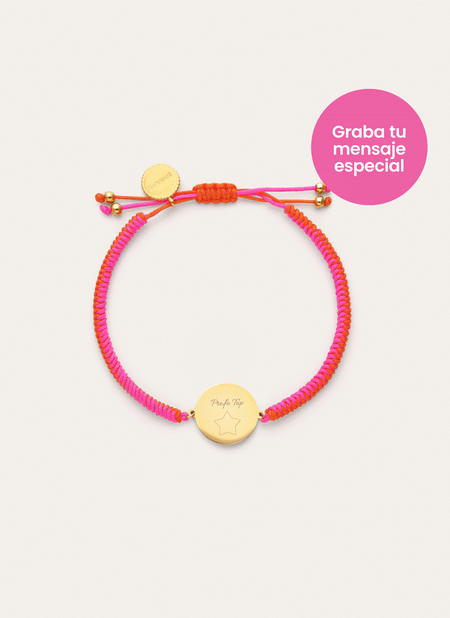 Pulsera Personalizada Moon Atardecer Neón Acero Baño Oro