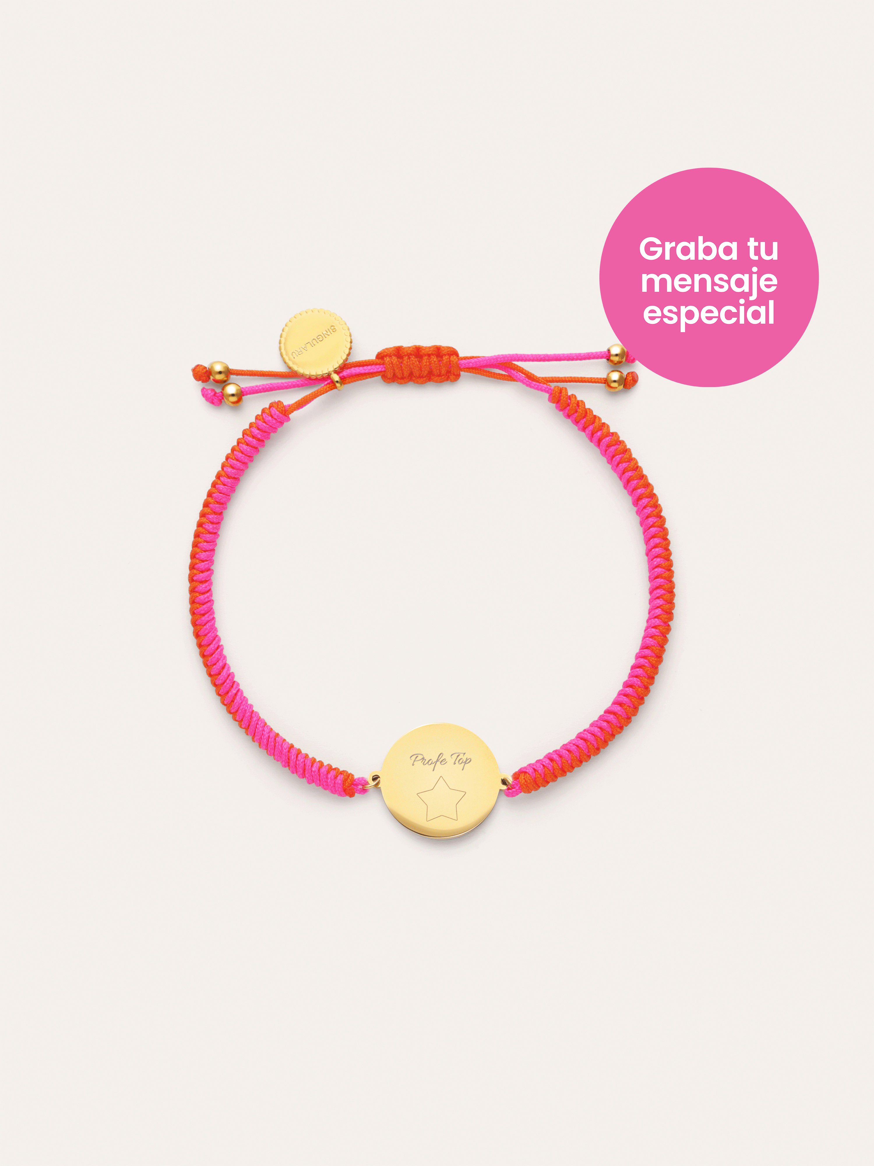 Pulsera Personalizada Moon Atardecer Neón Acero Baño Oro