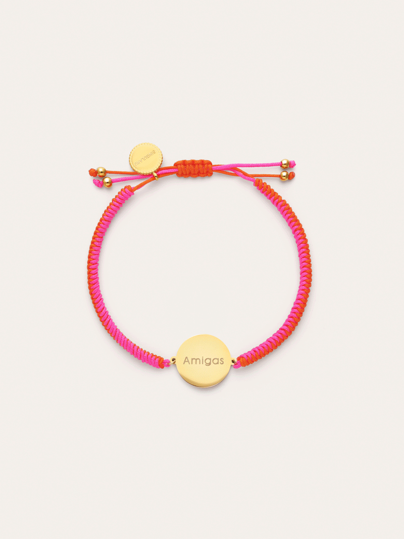 Pulsera Personalizada Moon Atardecer Neón Acero Baño Oro