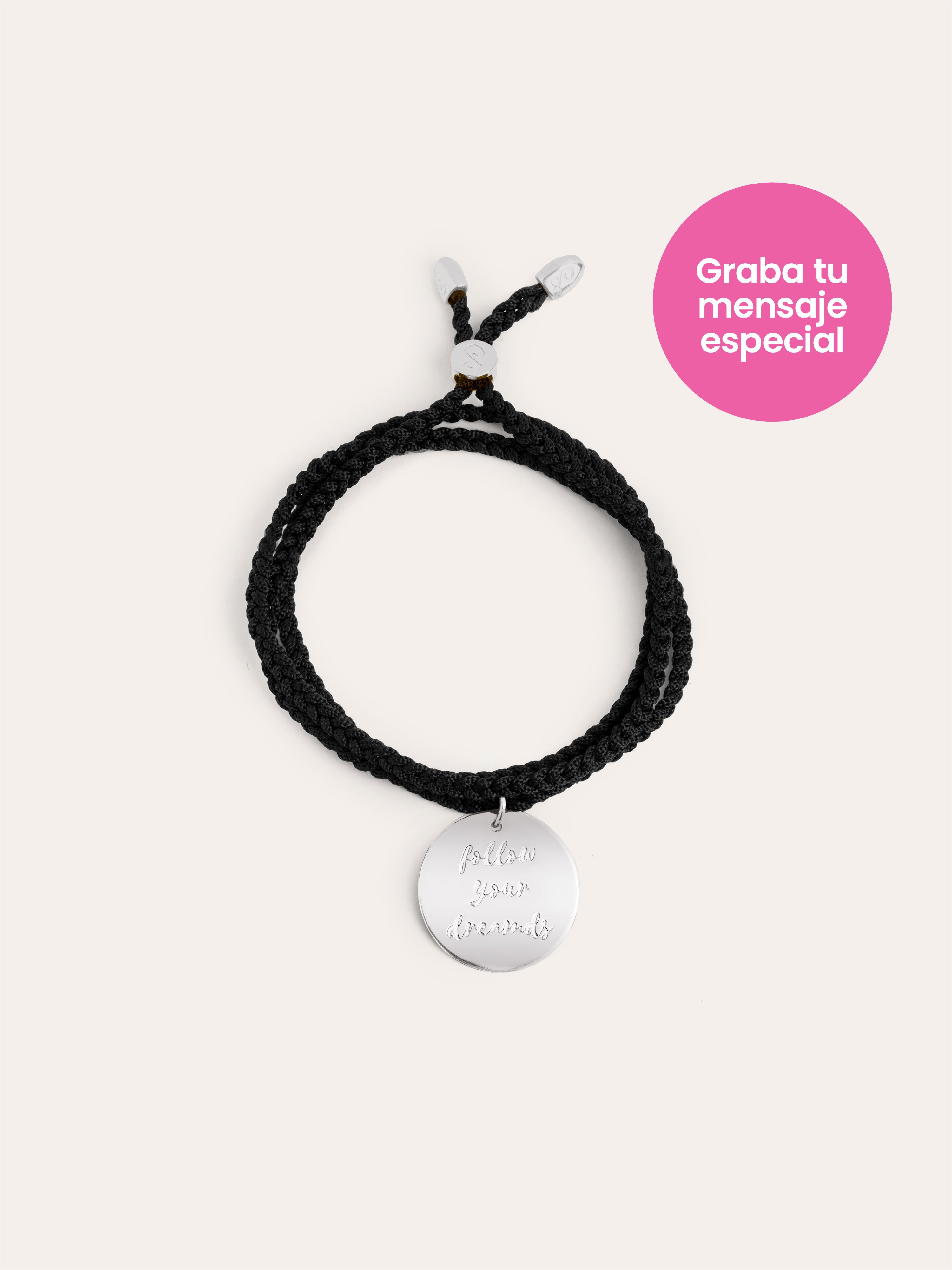 Bracciale Personalizzato Dream Nero Argento