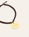 Pulsera Personalizada Medallion Marrón Acero Baño Oro