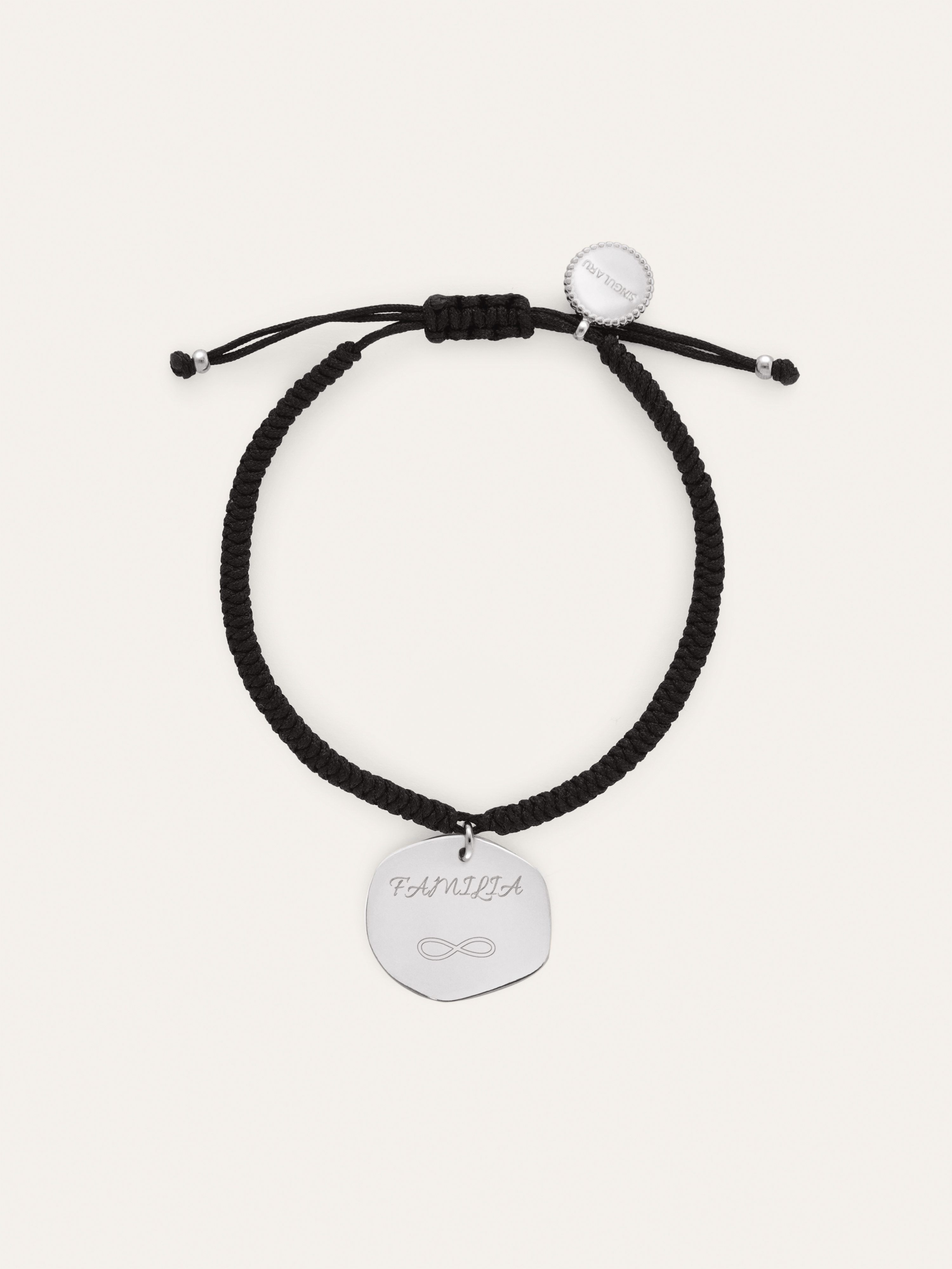 Pulsera Personalizada Medallón Organic Negro Acero