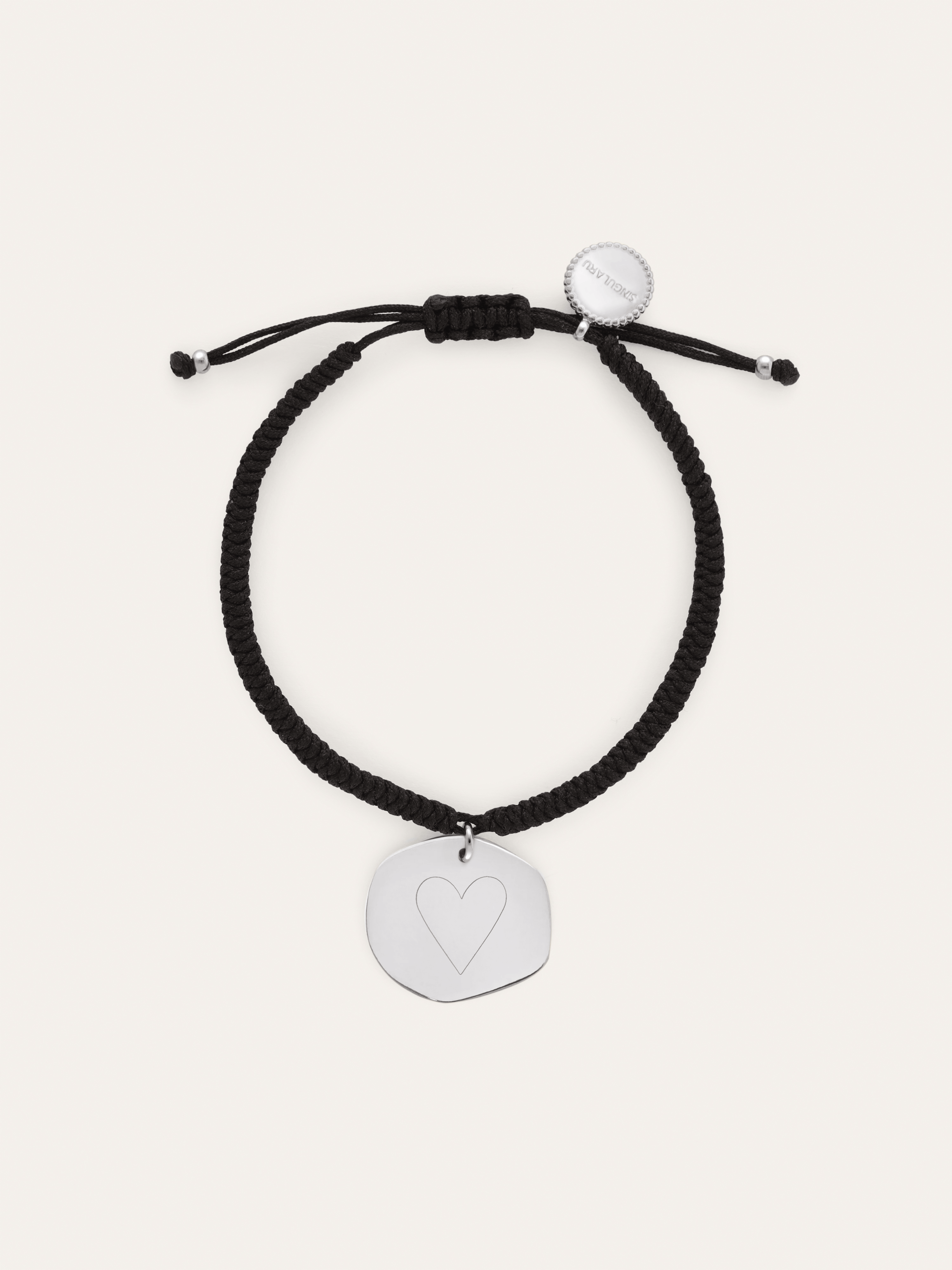 Pulsera Personalizada Medallón Organic Negro Acero