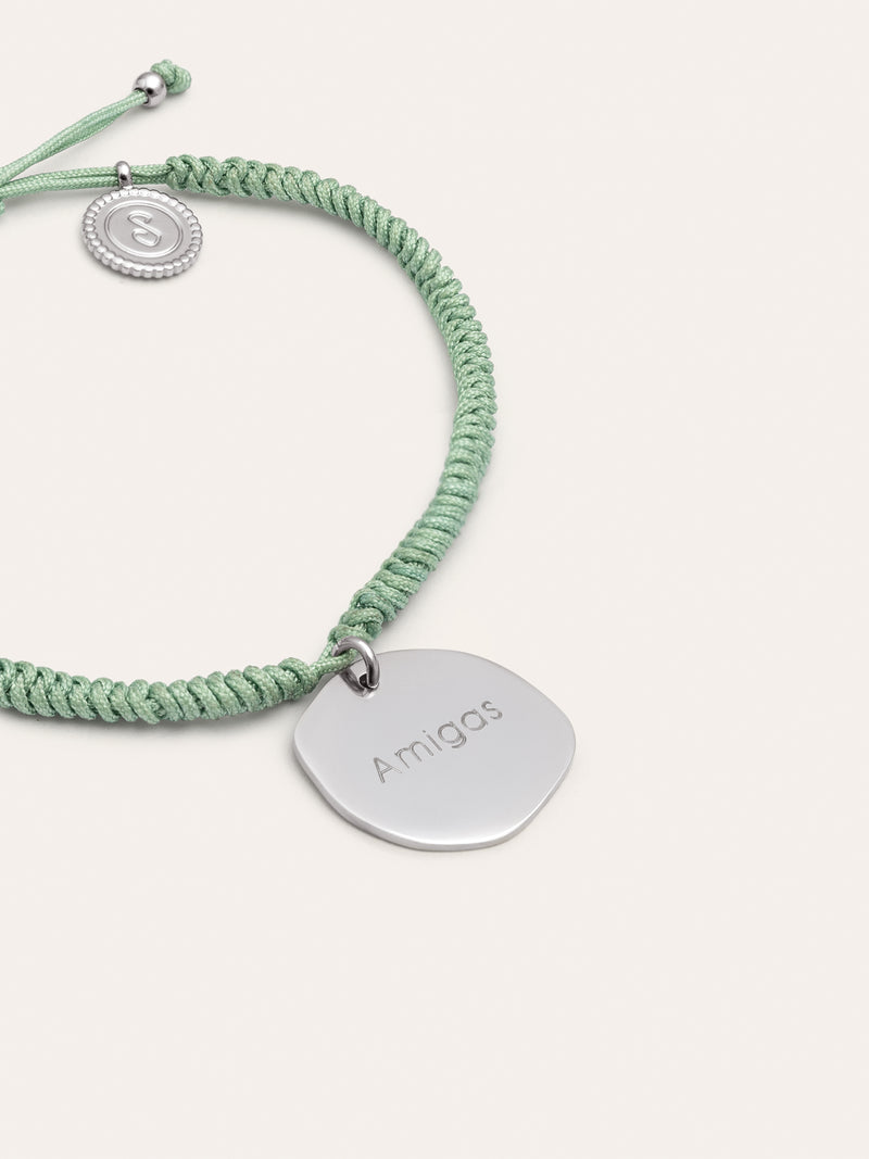 Pulsera Personalizada Medallion Verde Acero