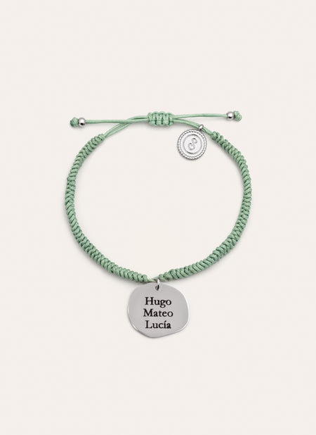 Pulsera Personalizada Medallion Verde Acero