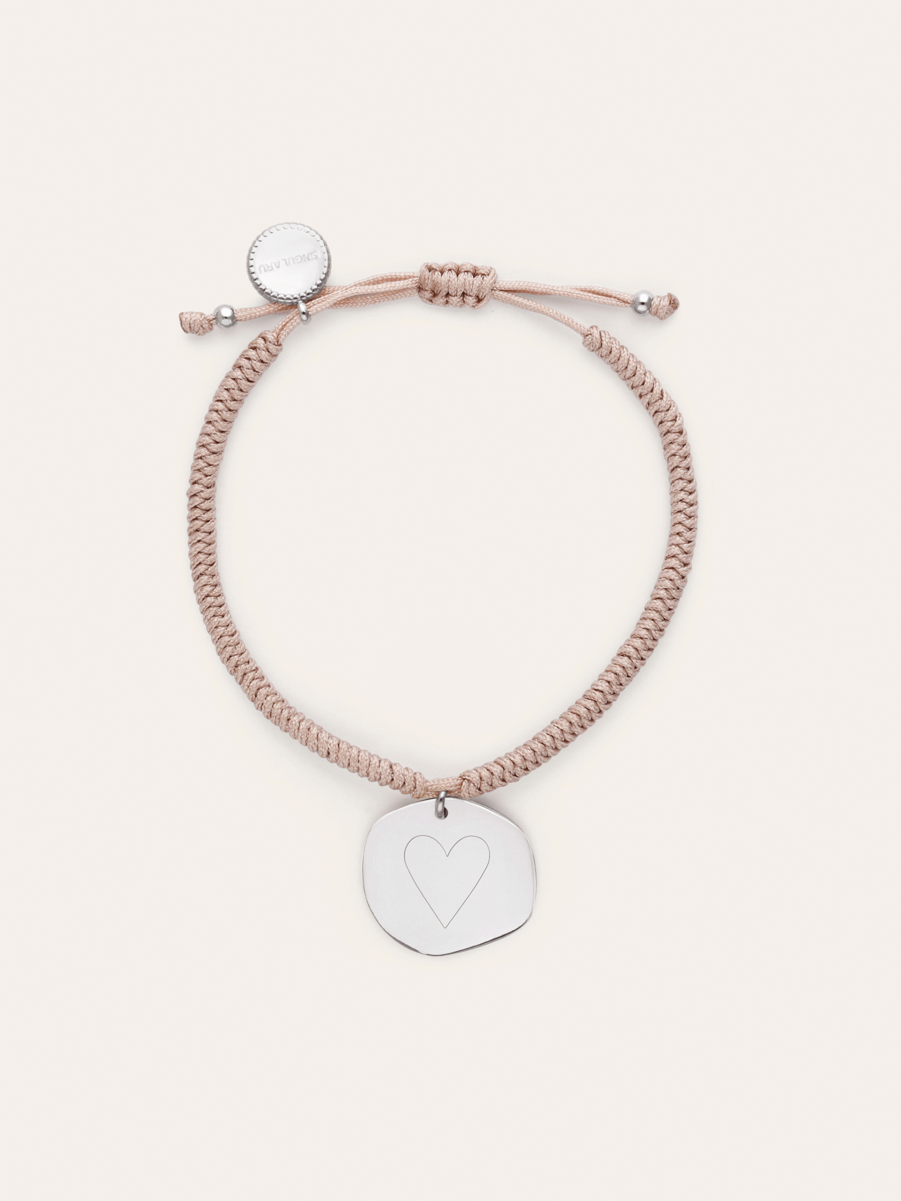 Pulsera Personalizada Medallón Organic Rosa Acero