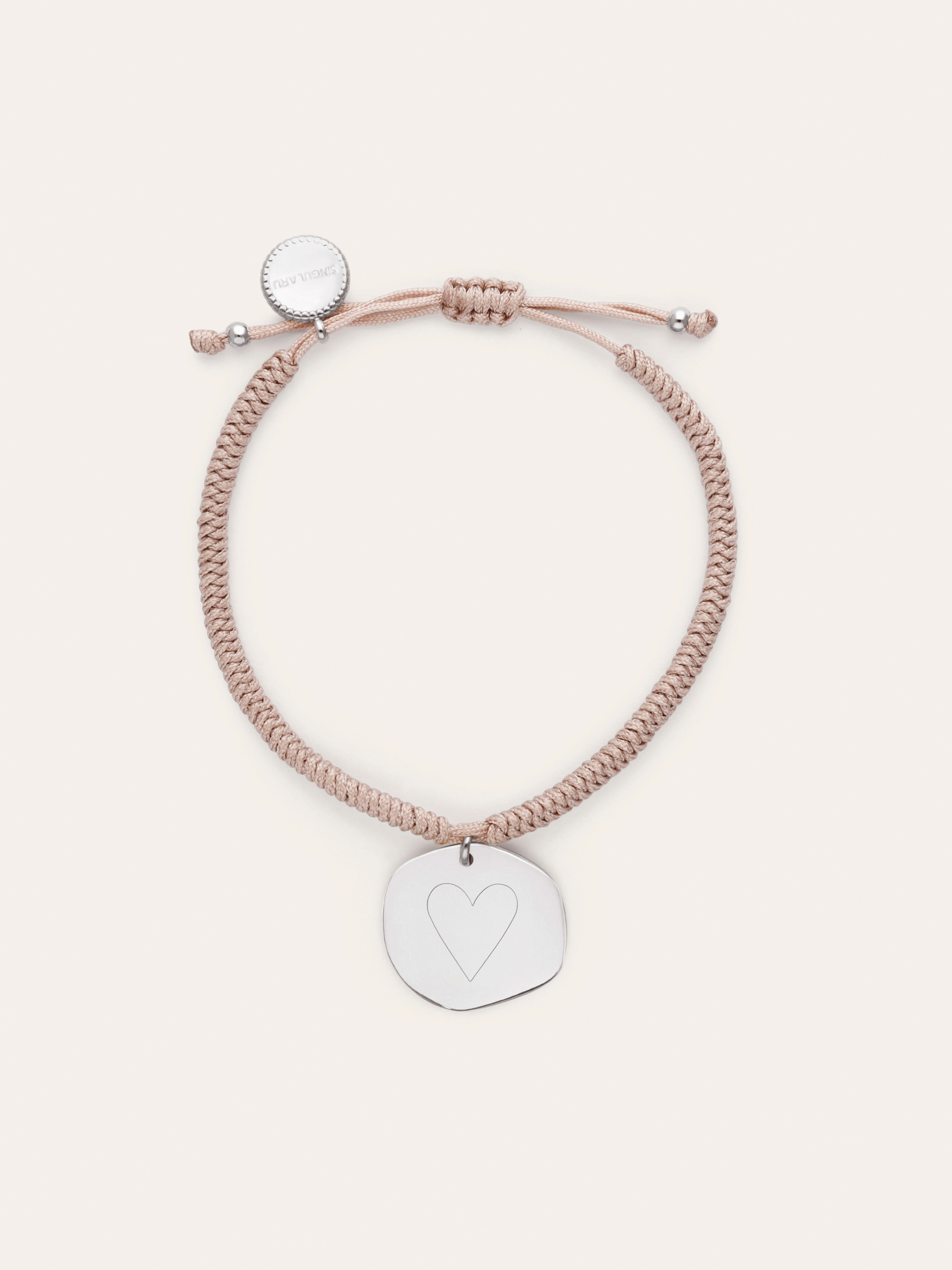 Pulsera Personalizada Medallón Organic Rosa Acero