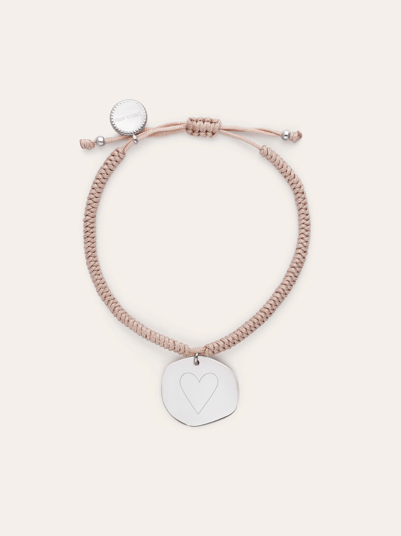 Pulsera Personalizada Medallón Organic Rosa Acero