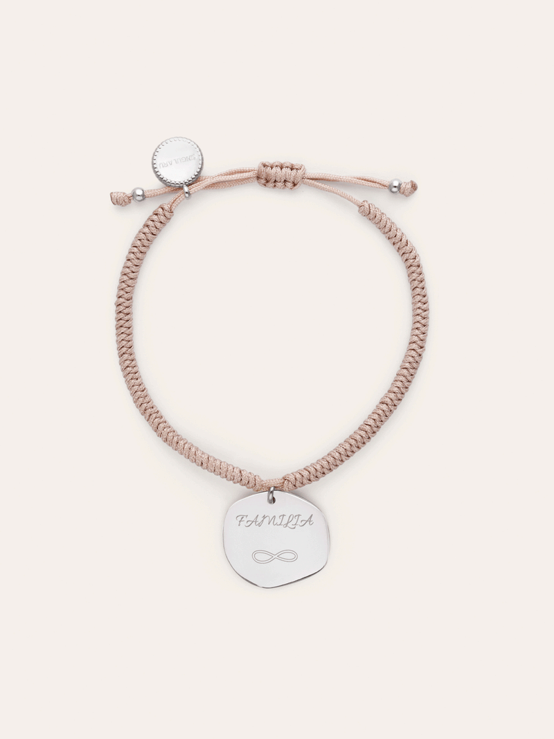 Pulsera Personalizada Medallón Organic Rosa Acero