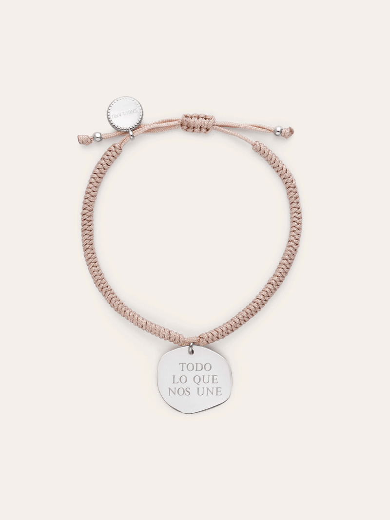 Pulsera Personalizada Medallón Organic Rosa Acero
