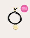Pulsera Personalizada Dream Negra Plata Baño Oro