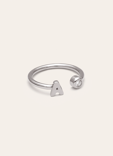 Personalized Ring Letter Spark Steel
