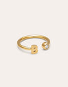 Personalized Ring Letter Spark Steel 18kt Gold Plated