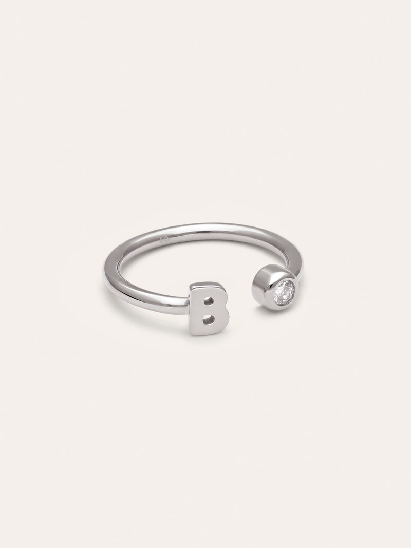 Personalisierter Ring Letter Spark aus Stahl