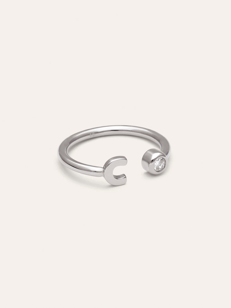 Personalisierter Ring Letter Spark aus Stahl