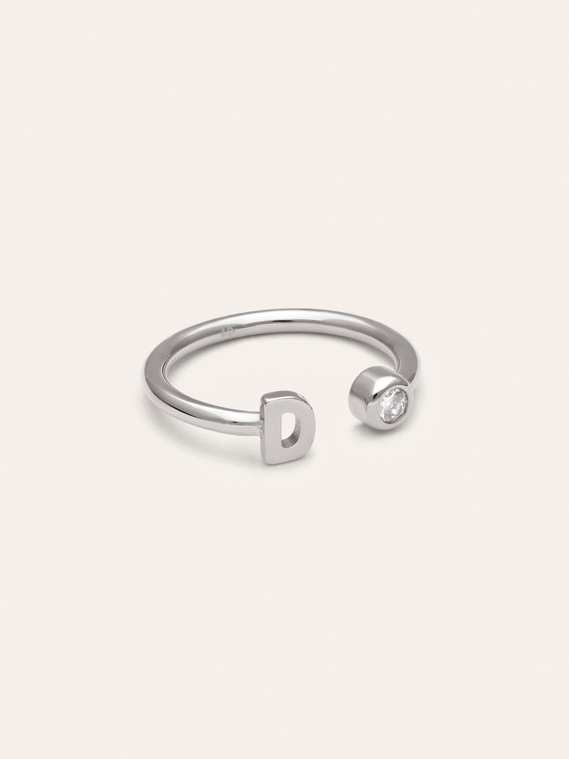 Personalisierter Ring Letter Spark aus Stahl