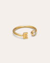 Personalized Ring Letter Spark Steel 18kt Gold Plated