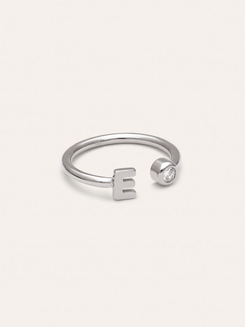 Personalisierter Ring Letter Spark aus Stahl