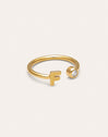 Personalized Ring Letter Spark Steel 18kt Gold Plated