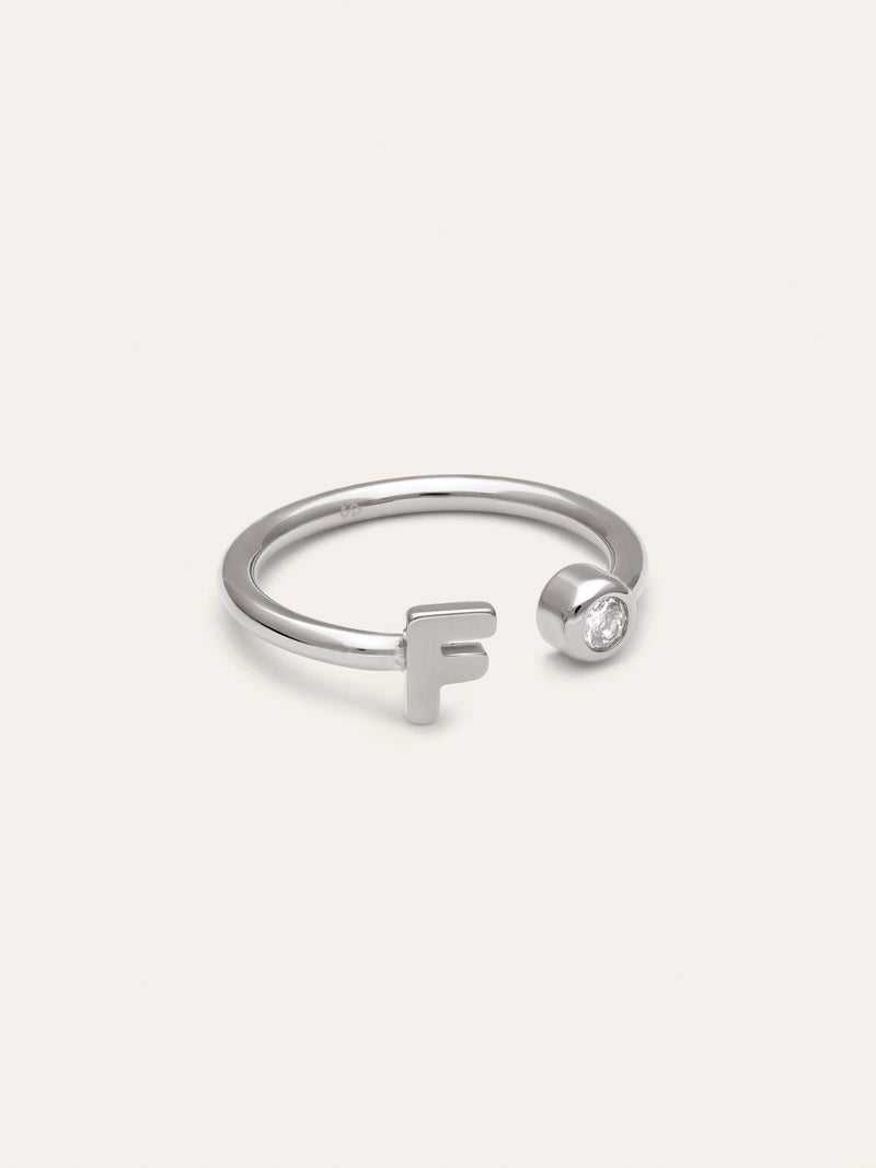 Personalisierter Ring Letter Spark aus Stahl