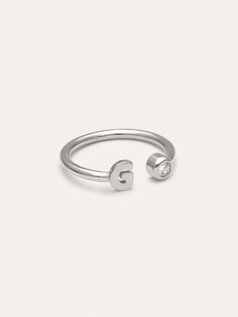 Personalisierter Ring Letter Spark aus Stahl