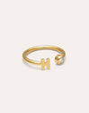 Personalized Ring Letter Spark Steel 18kt Gold Plated