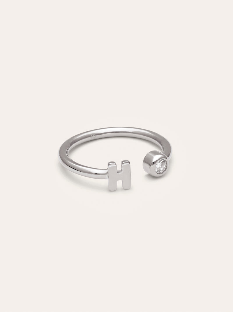 Personalisierter Ring Letter Spark aus Stahl