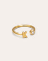 Personalized Ring Letter Spark Steel 18kt Gold Plated