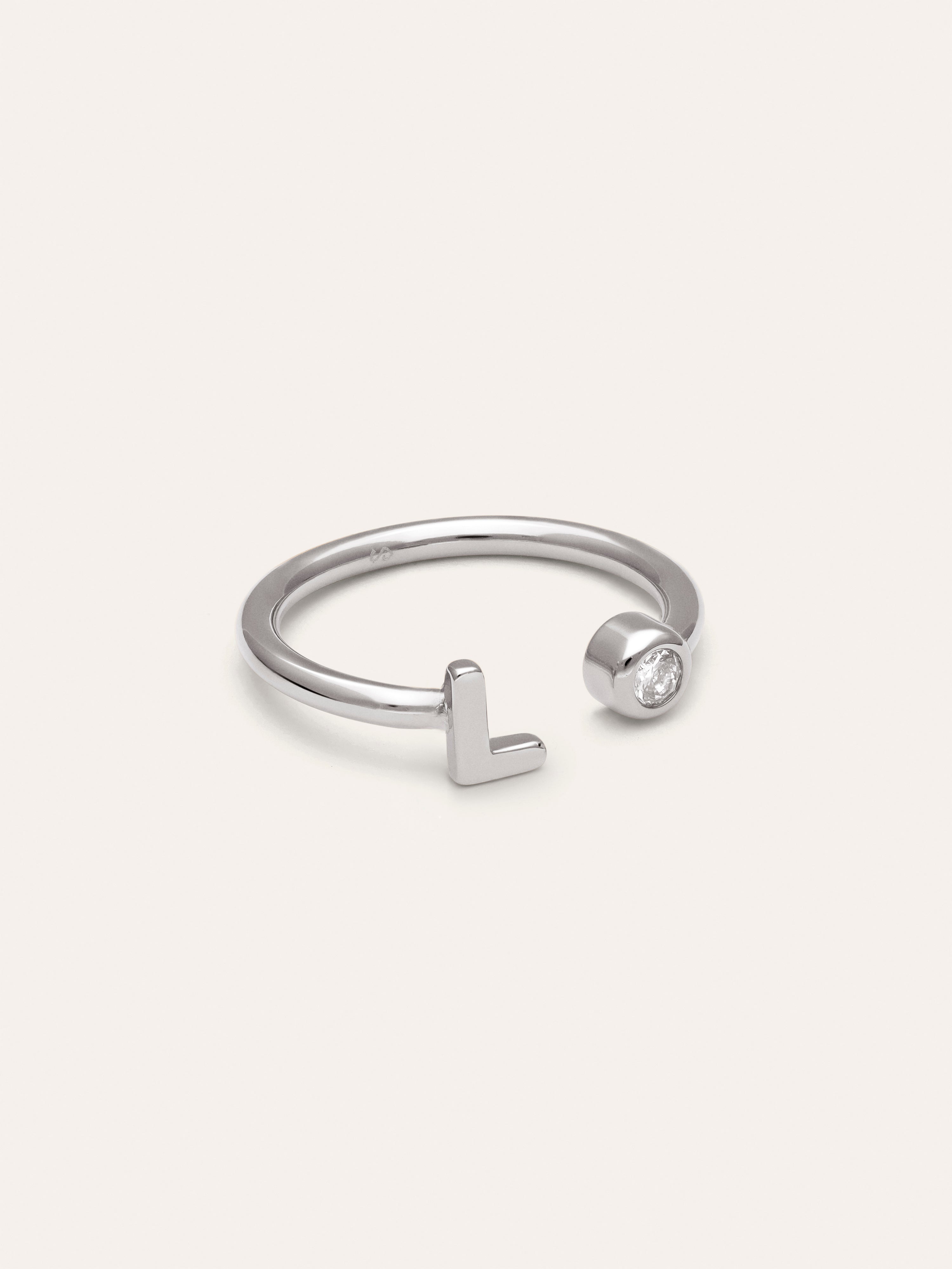 Personalisierter Ring Letter Spark aus Stahl