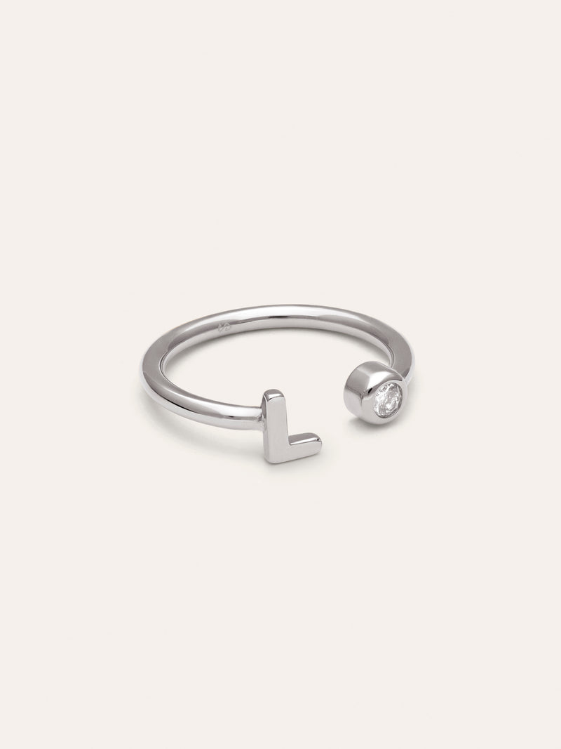 Personalisierter Ring Letter Spark aus Stahl