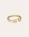 Personalized Ring Letter Spark Steel 18kt Gold Plated
