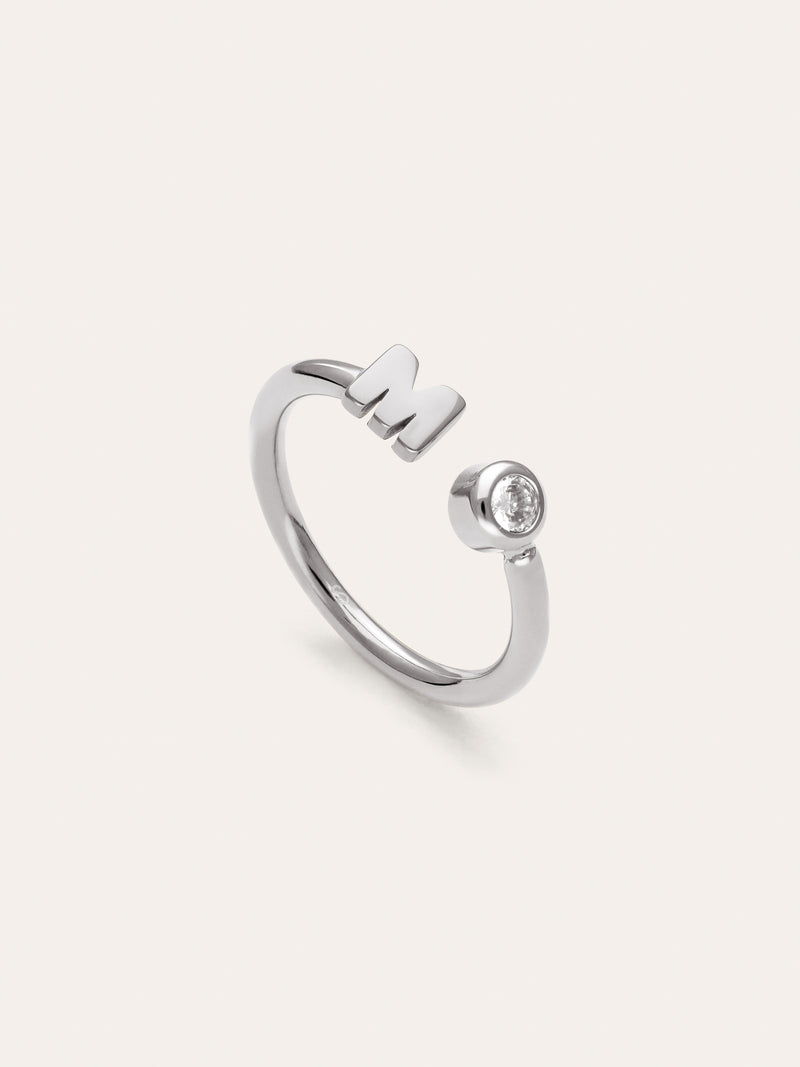 Personalisierter Ring Letter Spark aus Stahl