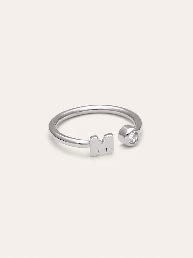 Personalisierter Ring Letter Spark aus Stahl