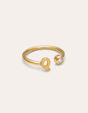 Personalized Ring Letter Spark Steel 18kt Gold Plated