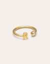 Personalized Ring Letter Spark Steel 18kt Gold Plated