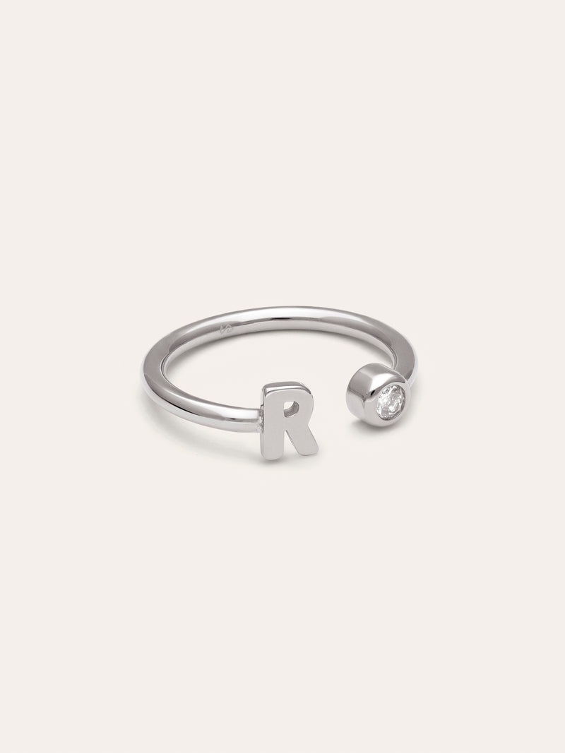 Personalisierter Ring Letter Spark aus Stahl