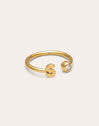 Personalized Ring Letter Spark Steel 18kt Gold Plated
