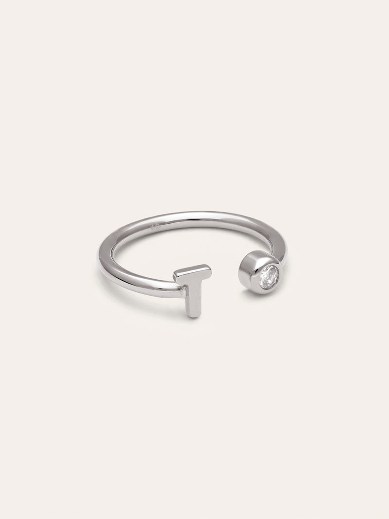 Personalisierter Ring Letter Spark aus Stahl