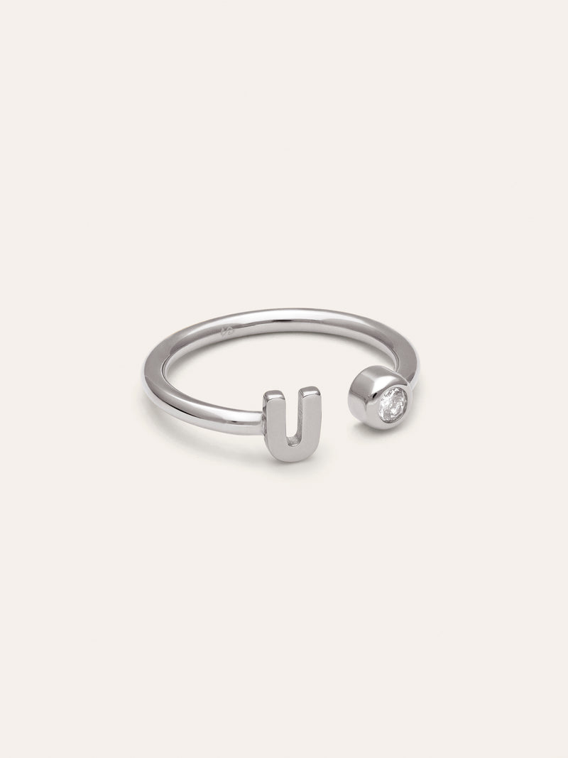 Personalisierter Ring Letter Spark aus Stahl