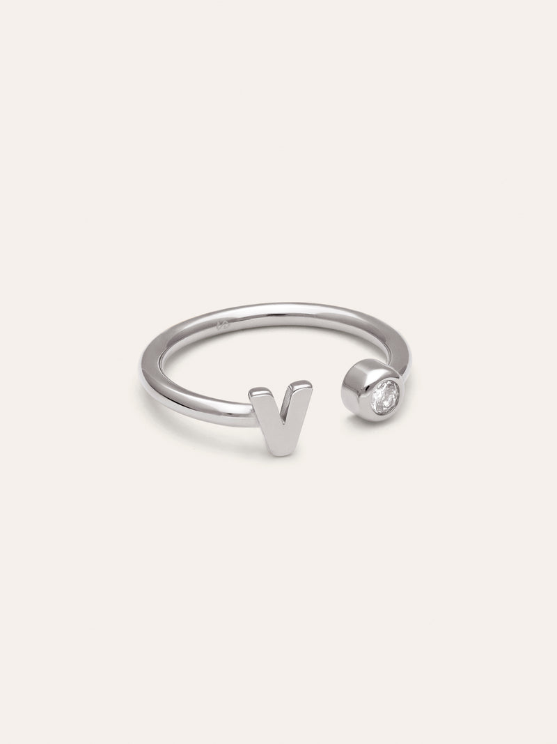 Personalisierter Ring Letter Spark aus Stahl
