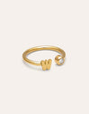 Personalized Ring Letter Spark Steel 18kt Gold Plated