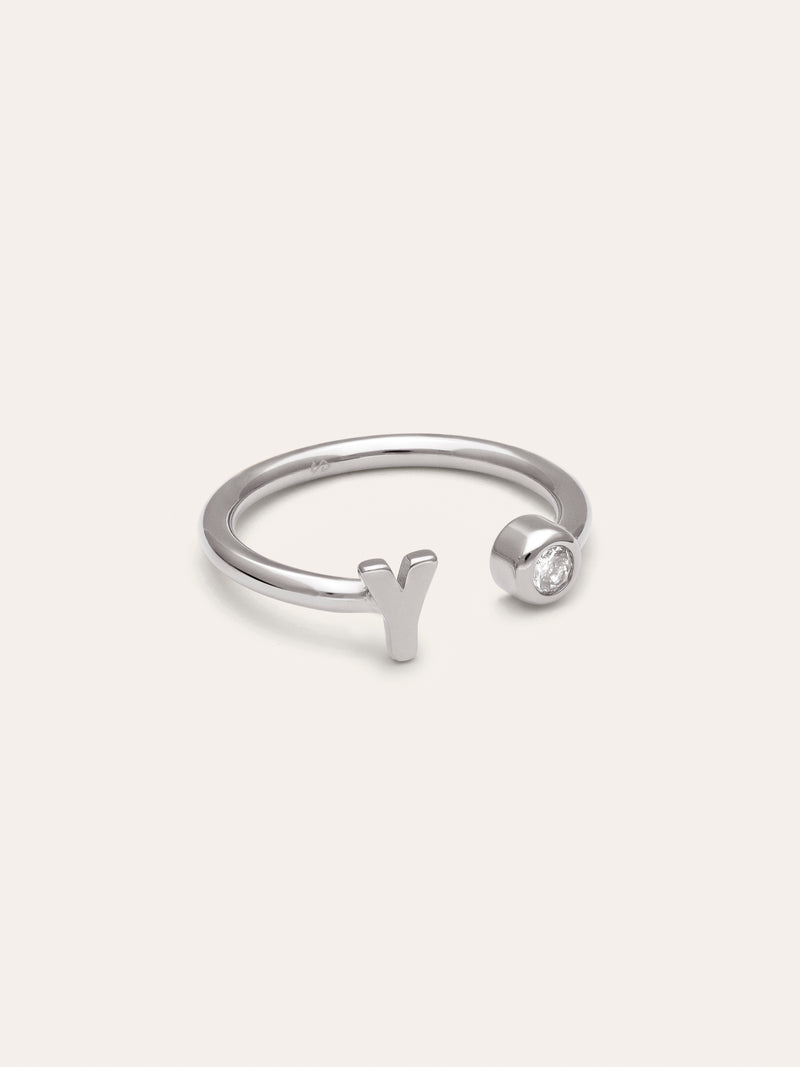 Personalisierter Ring Letter Spark aus Stahl