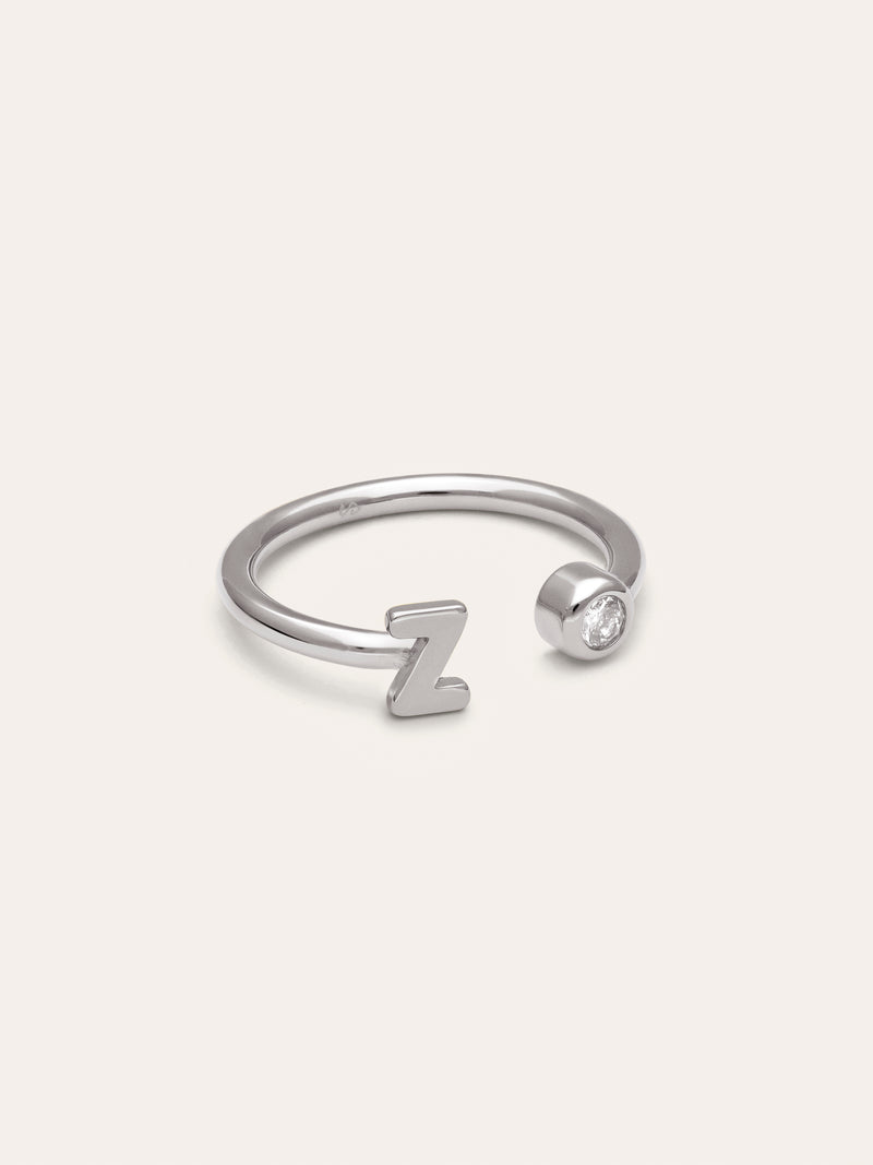 Personalisierter Ring Letter Spark aus Stahl