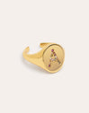 Personalisierter Ring Signet Letter Colors, vergoldet