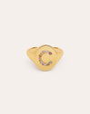 Personalisierter Ring Signet Letter Colors, vergoldet