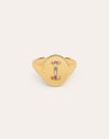 Personalisierter Ring Signet Letter Colors, vergoldet