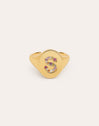 Personalisierter Ring Signet Letter Colors, vergoldet