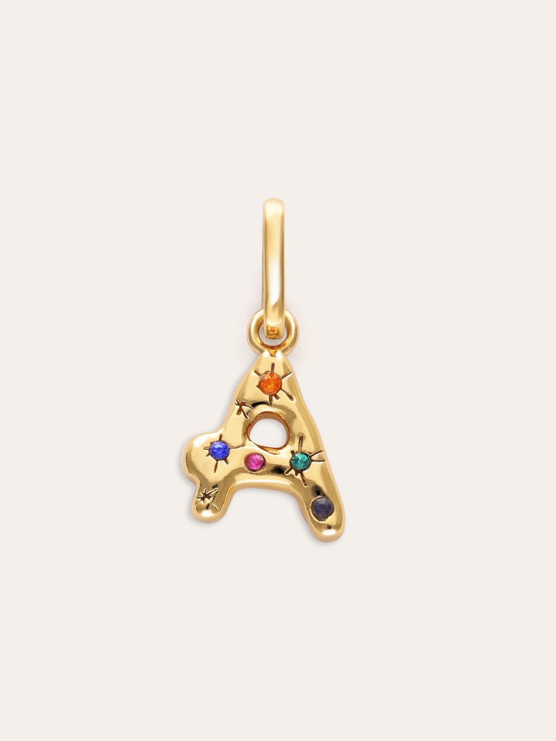Charm personnalisé initial Organic Colors plaqué or